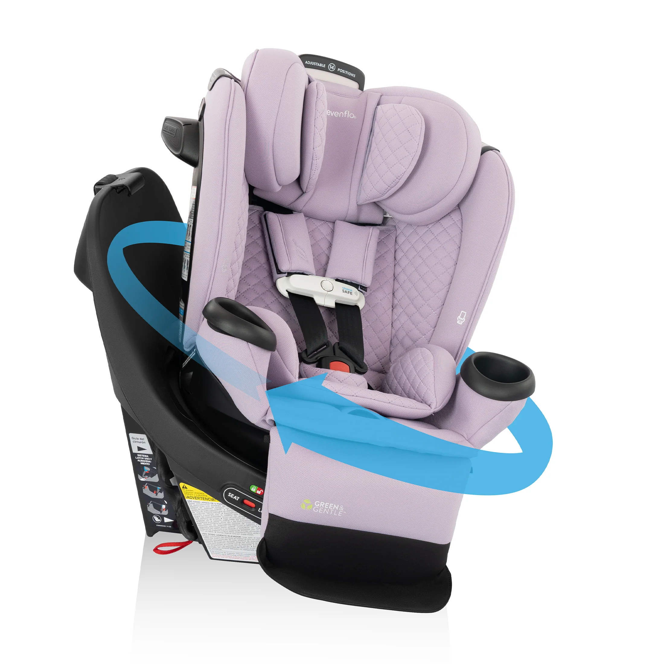 Revolve360 Extend All-in-One Rotating Car Seat with Green & Gentle Fabric - Stahler Reconditioning, LLC