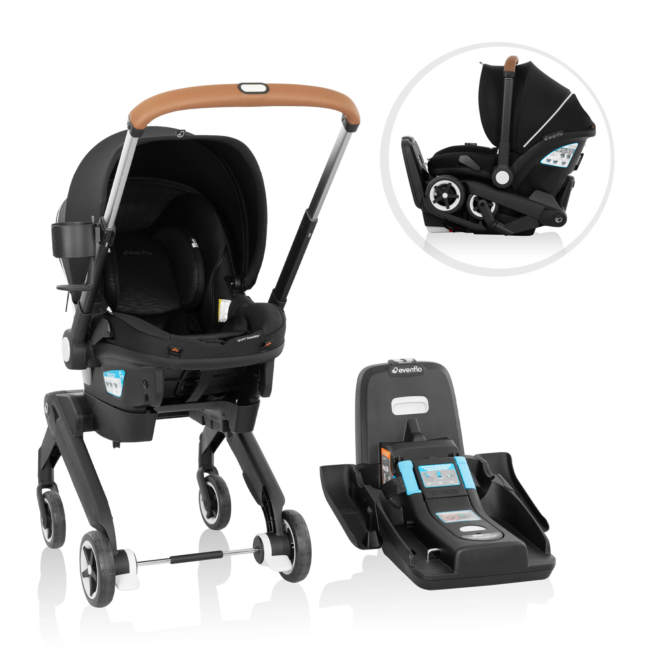 Shyft DualRide Infant Car Seat Stroller Combo w Carryall Storage & Extended Canopy - Stahler Reconditioning, LLC