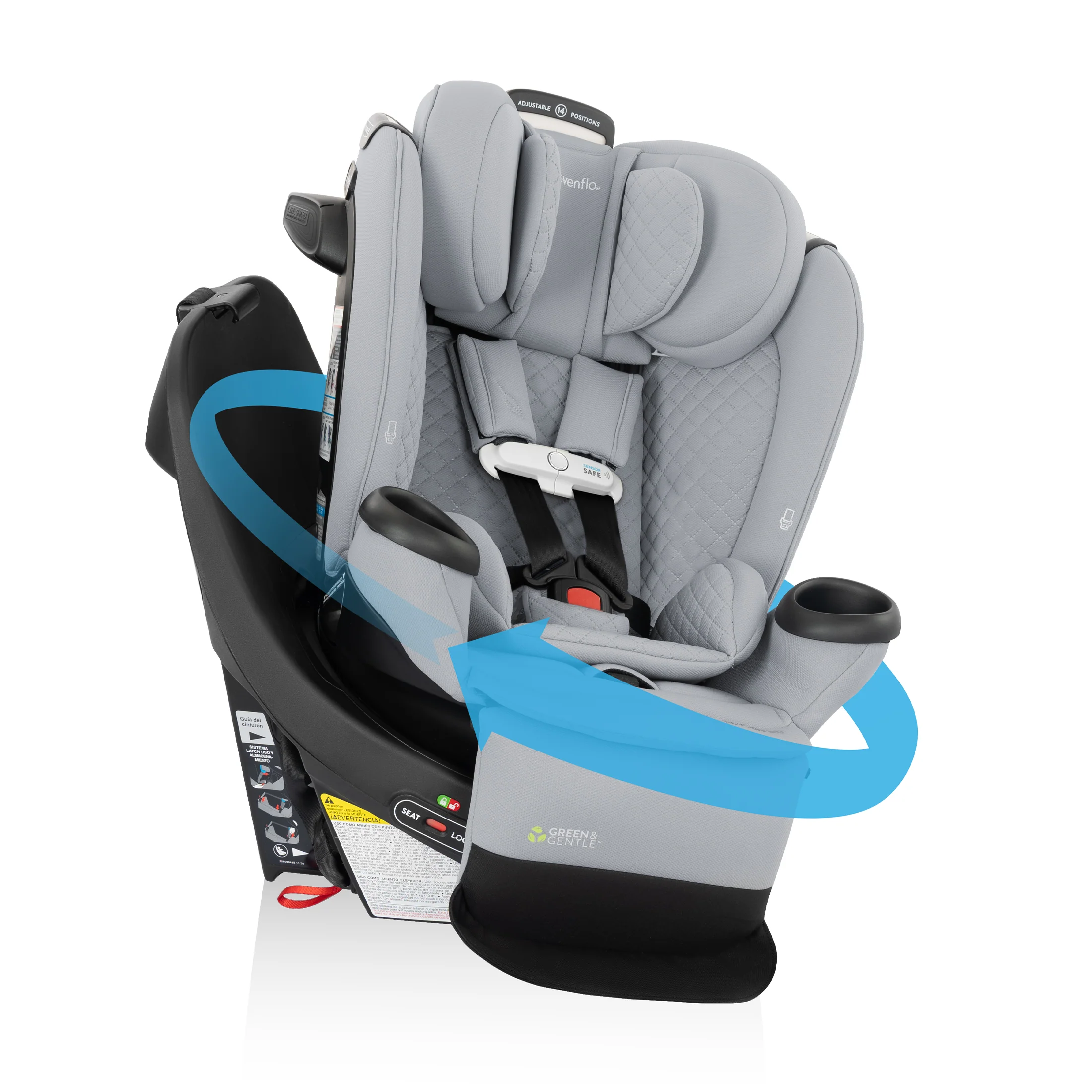 Revolve360 Extend All-in-One Rotating Car Seat with Green & Gentle Fabric - Stahler Reconditioning, LLC