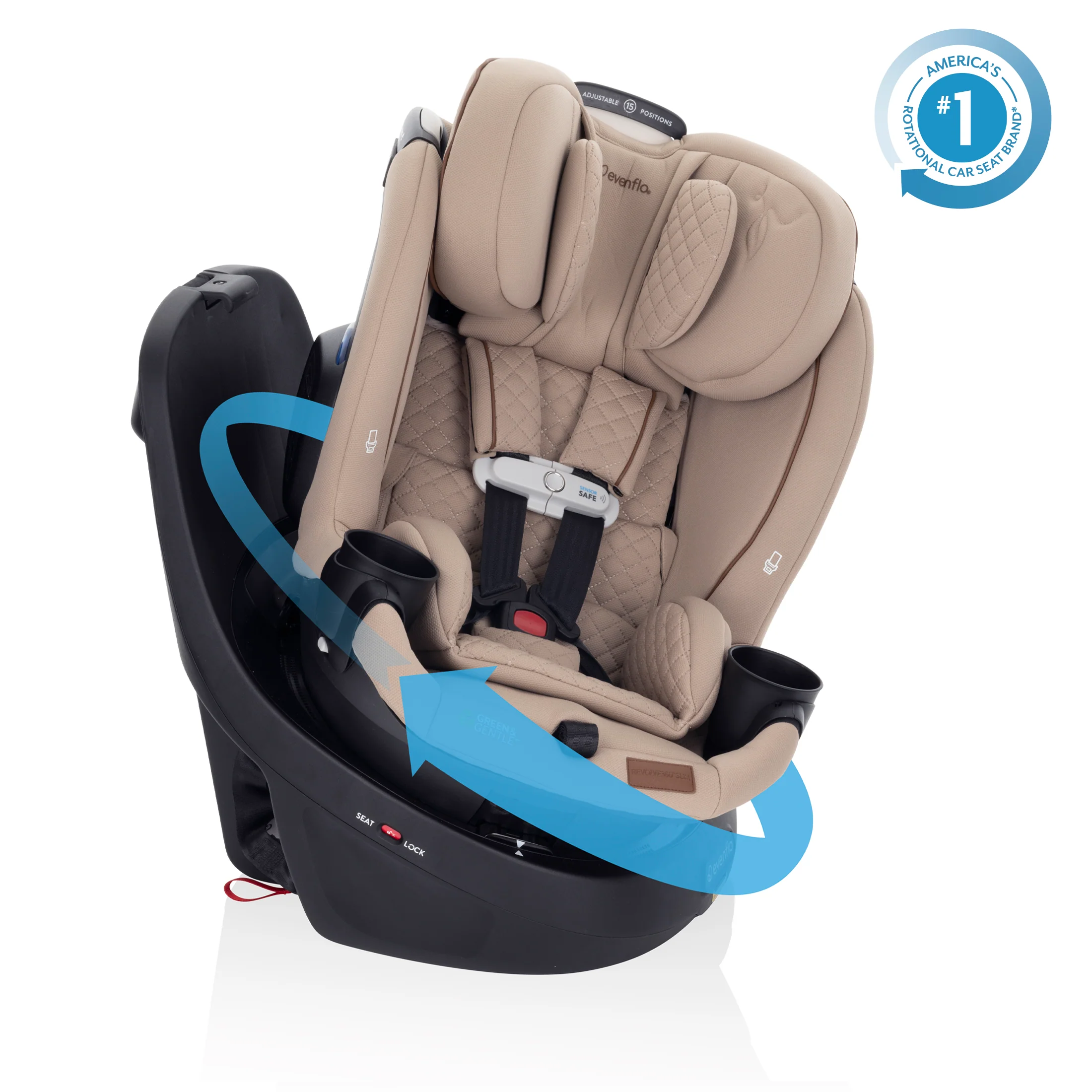 Revolve360 Slim 2-in-1 Rotating Car Seat with Green & Gentle Fabric - Stahler Reconditioning, LLC