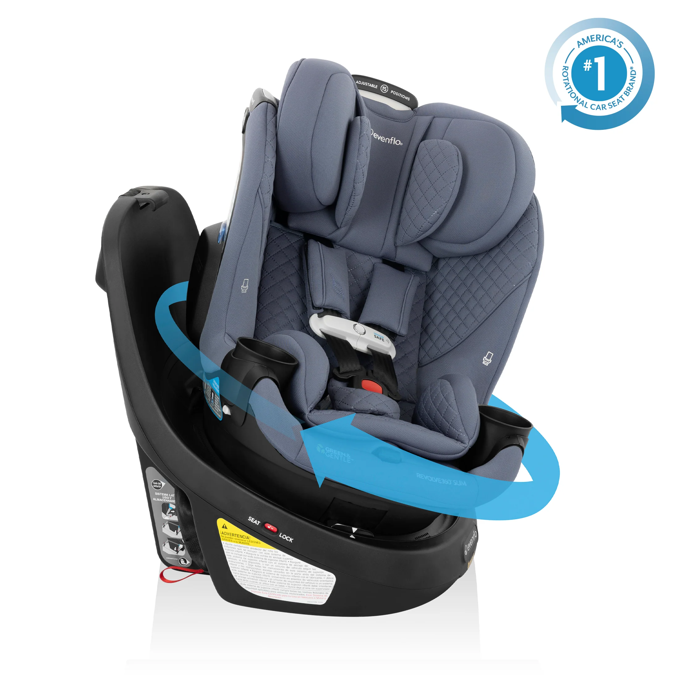Revolve360 Slim 2-in-1 Rotating Car Seat with Green & Gentle Fabric - Stahler Reconditioning, LLC