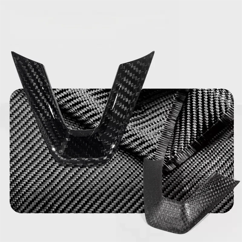 TESERT Dry Carbon Fiber Steering Wheel V-Cover for Model 3 Highland & Y Juniper - Stahler Reconditioning, LLC