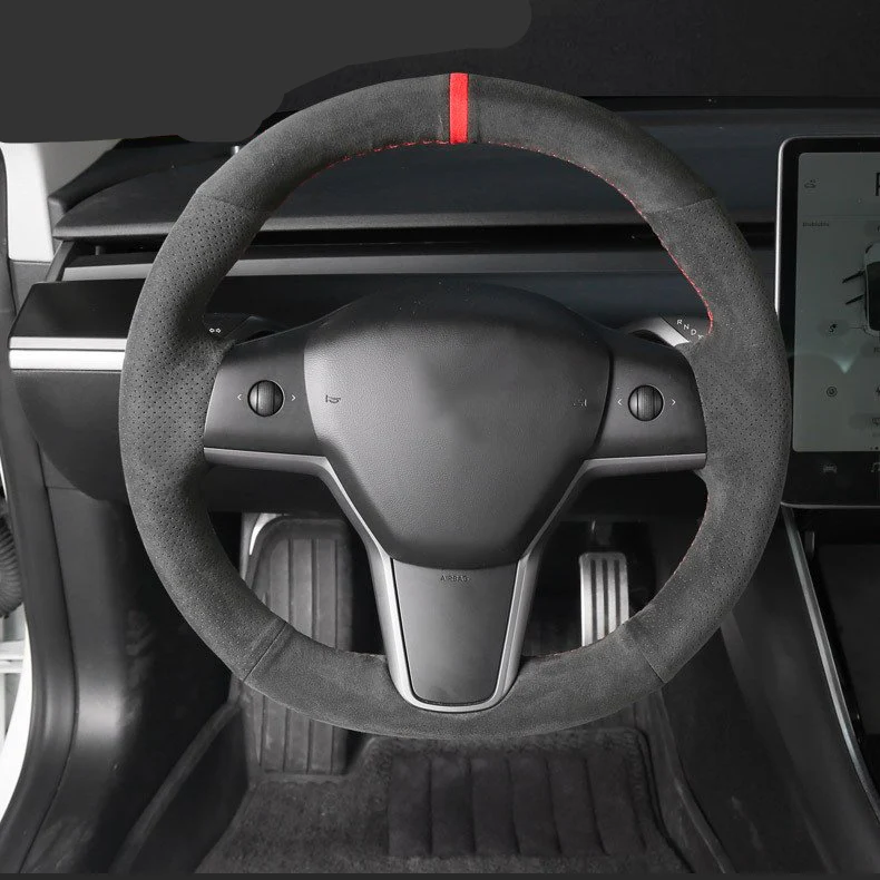 Alcantara Steering Wheel Cover for Tesla Model S / Model X - Stahler Reconditioning, LLC