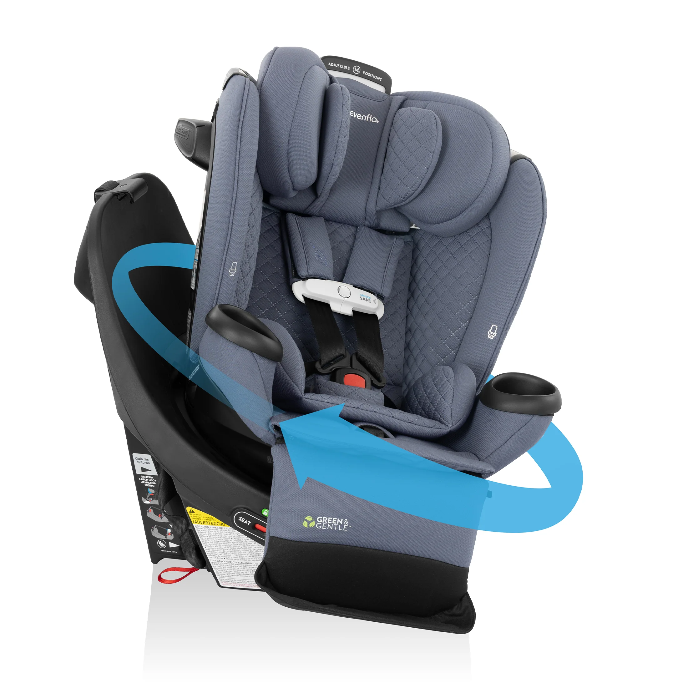 Revolve360 Extend All-in-One Rotating Car Seat with Green & Gentle Fabric - Stahler Reconditioning, LLC