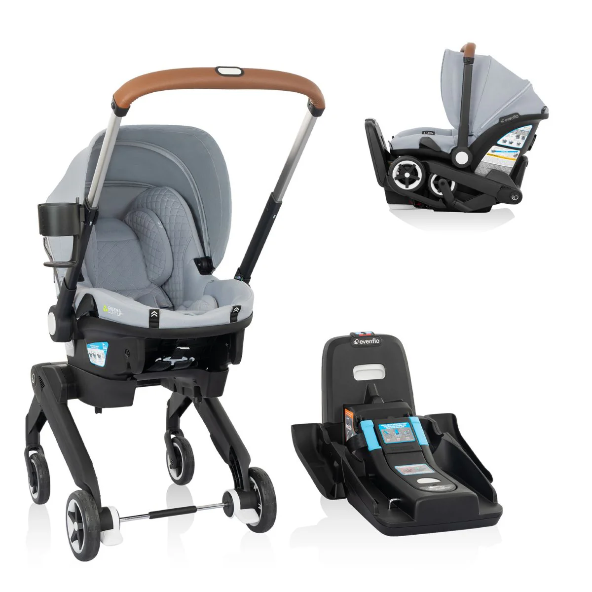 Shyft DualRide Infant Car Seat Stroller Combo with Carryall Storage and Green & Gentle Fabric - Stahler Reconditioning, LLC