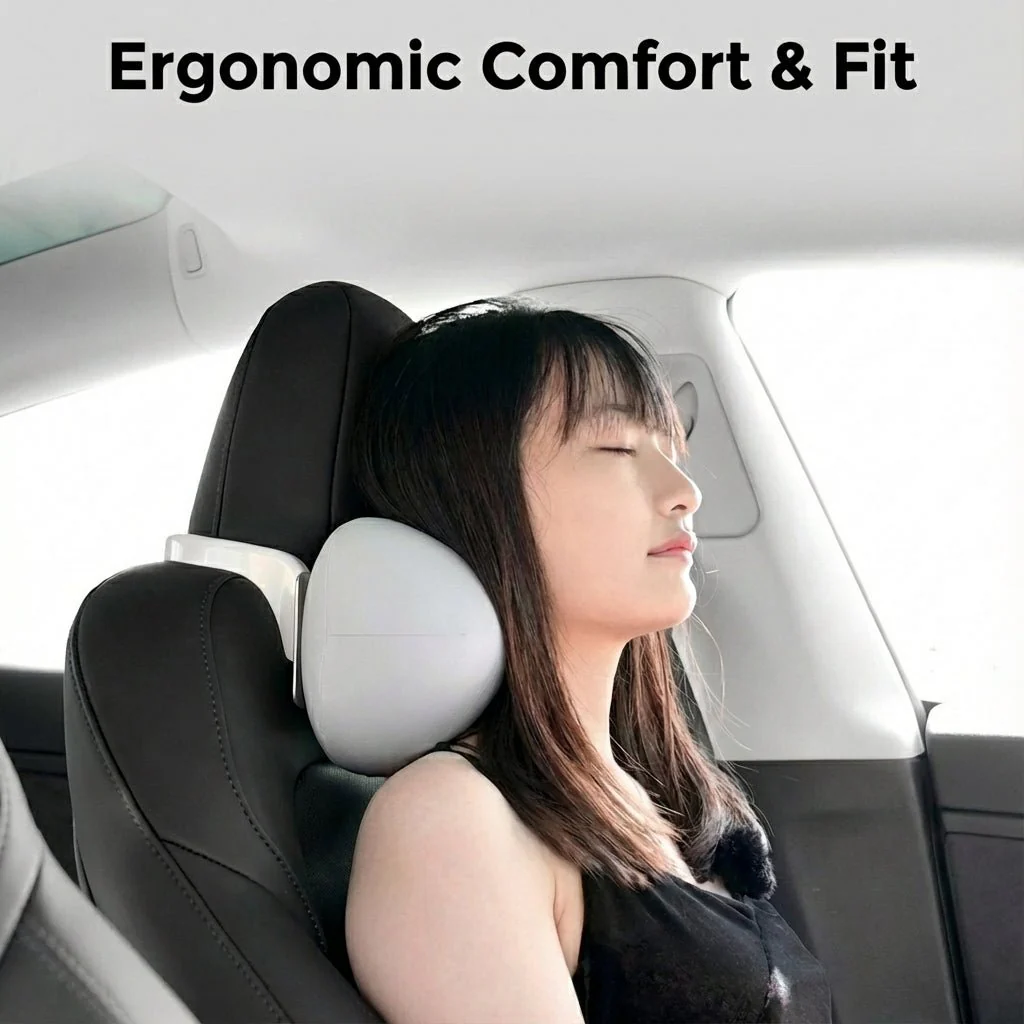 Adjustable SPA Memory Foam Headrest - 10cm Vertical Adjustment for Model 3/Y - Stahler Reconditioning, LLC
