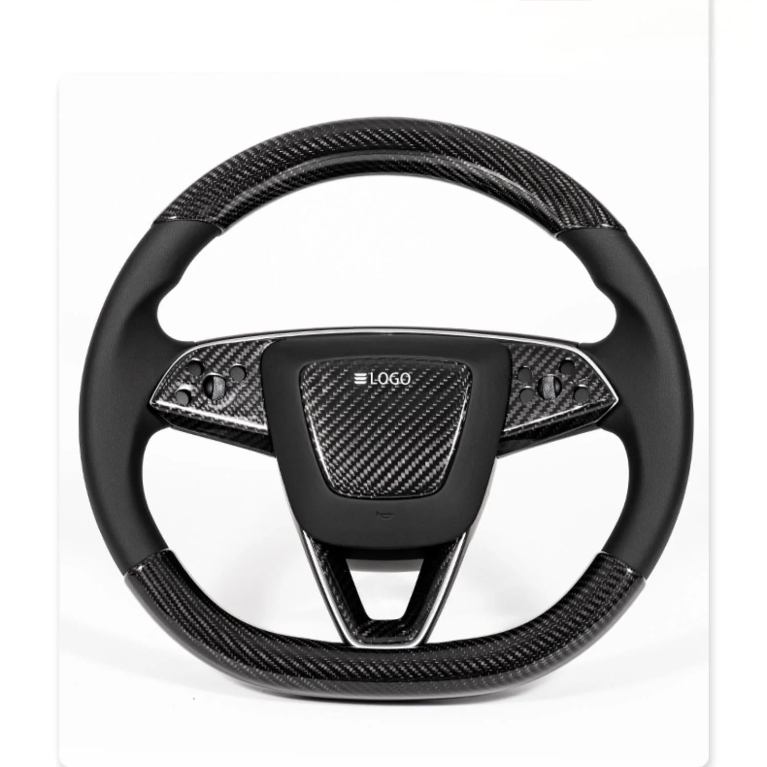 Steering Wheel Trim Covers for Model Y Juniper / Model 3 Highland | Real Dry Carbon Fiber - Stahler Reconditioning, LLC