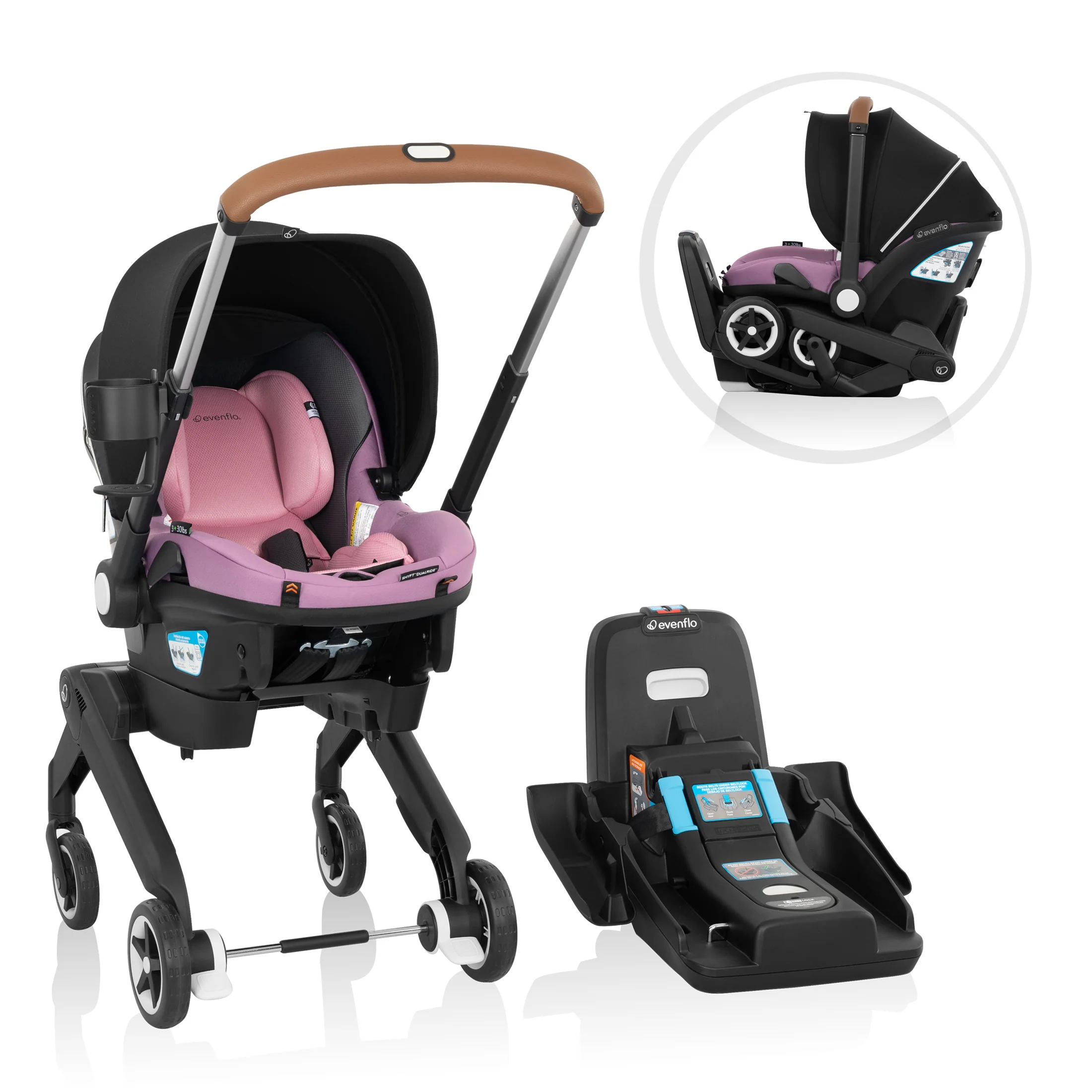 Shyft DualRide Infant Car Seat Stroller Combo w Carryall Storage & Extended Canopy - Stahler Reconditioning, LLC
