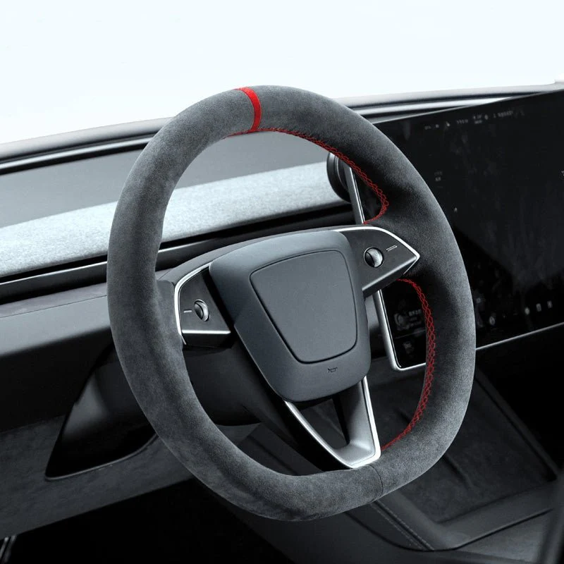 TESERY Alcantara Steering Wheel Cover for Model Y Juniper / Model 3 Highland - Stahler Reconditioning, LLC